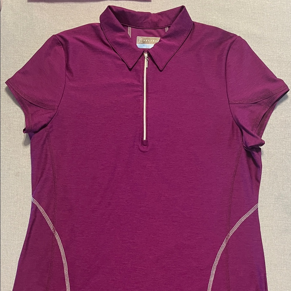 PGA Tour Women's Purple Button Down Shirt